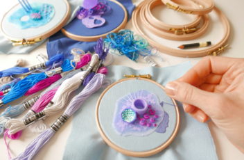 embroidery on hoop