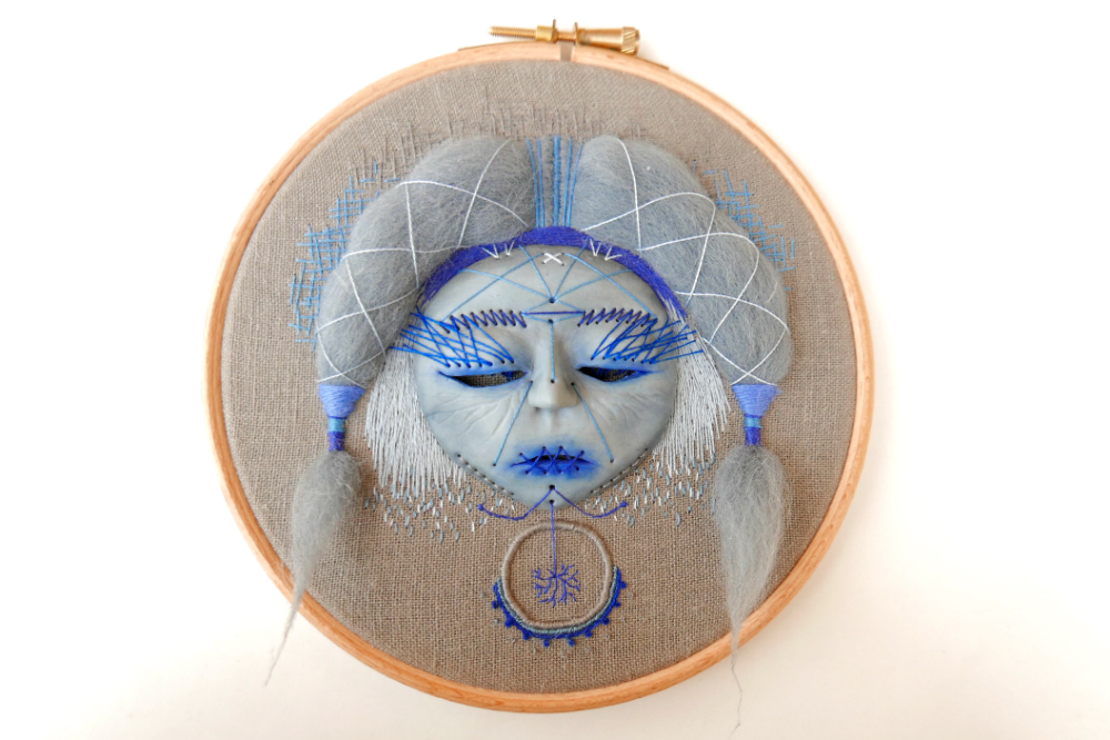 hand embroidered mask