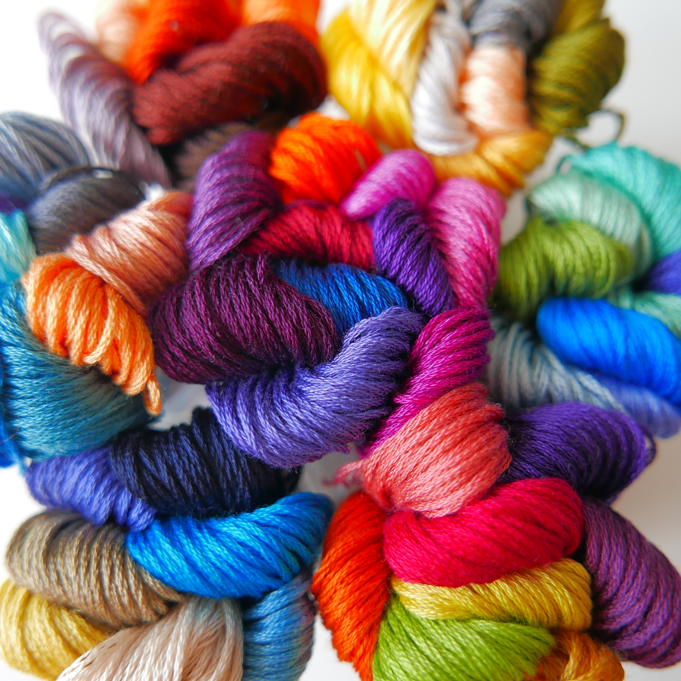 many colorful threads