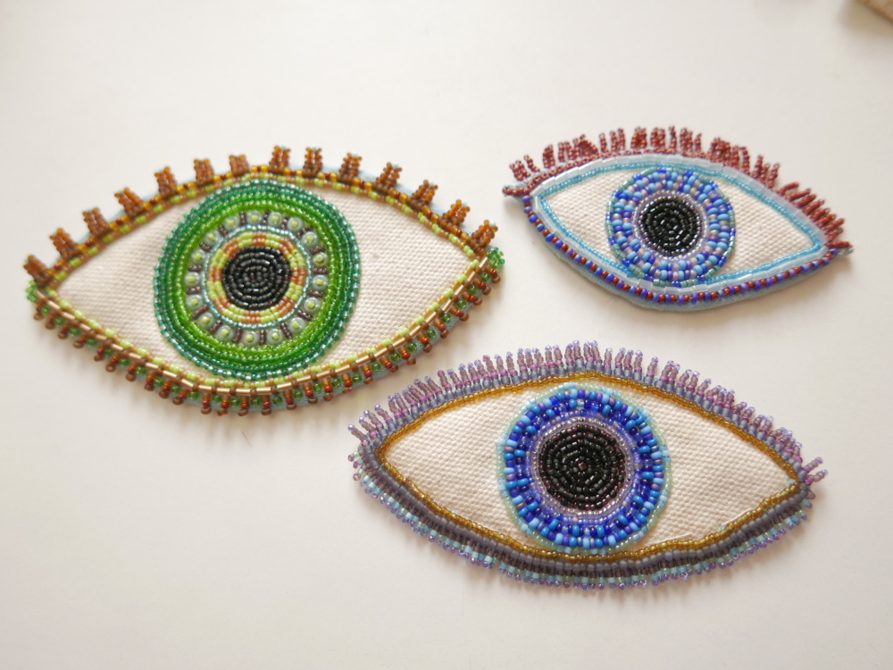 beaded eyes patches