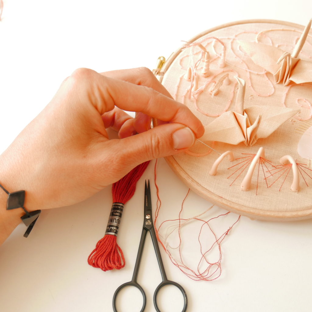 Hand embroidered hoop workshop