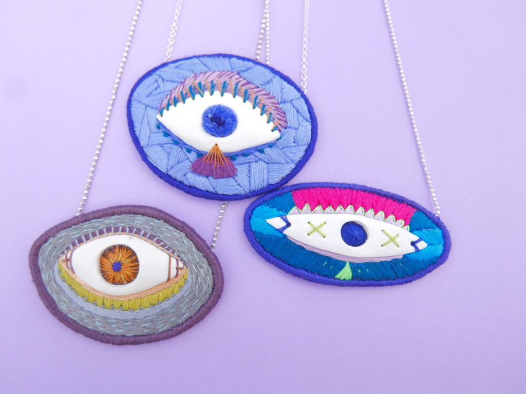 handmade eye necklaces