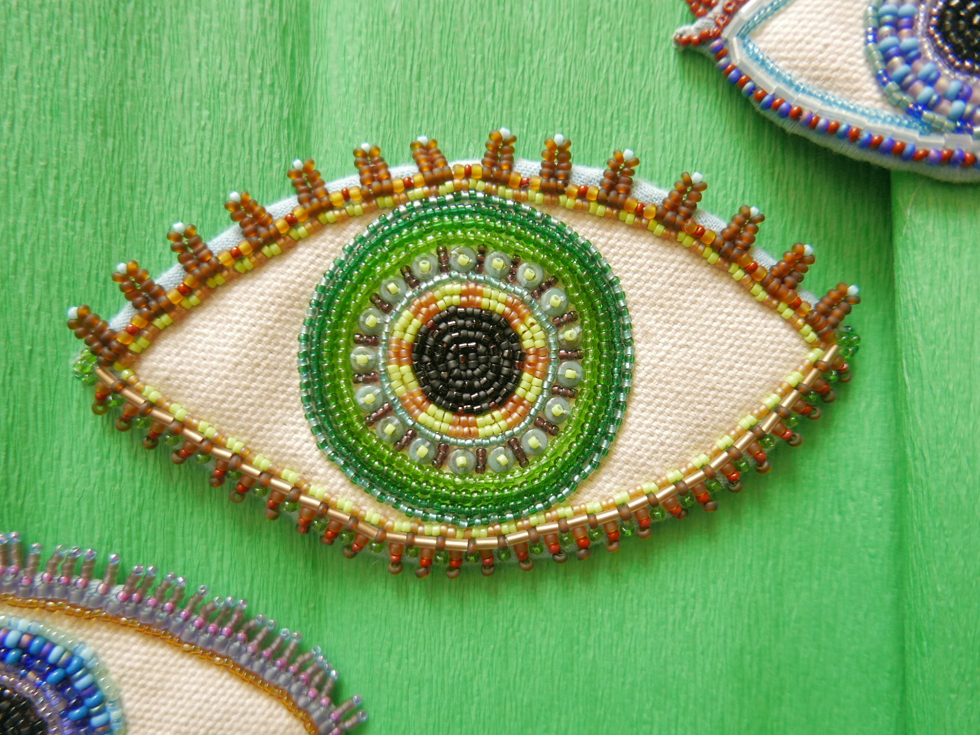Patch 'Greene Gree'- hand beaded and embroidered patch