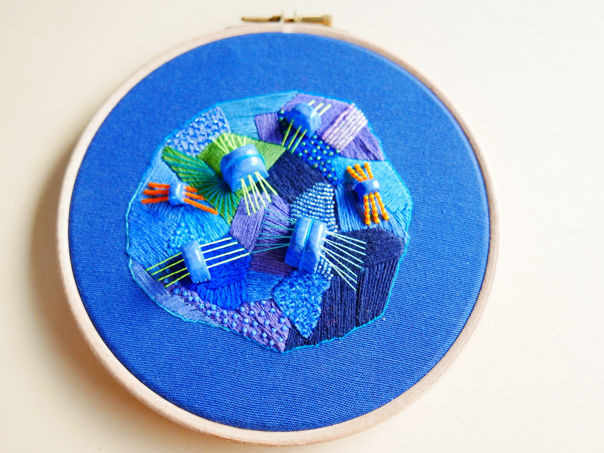'I see you rain' - 3D hand embroidery by Nibyniebo